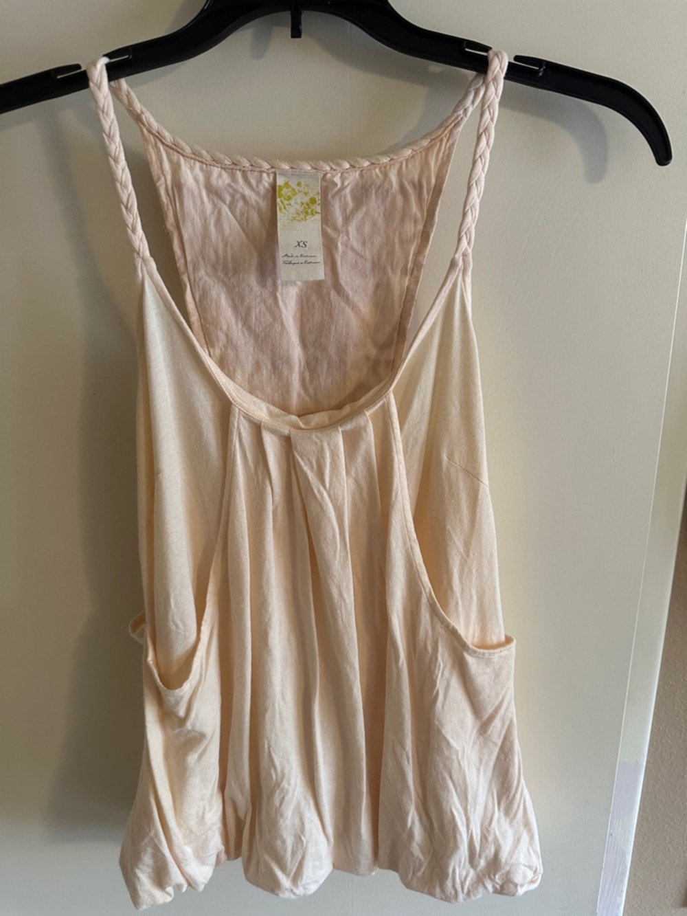 Light Cream Braided Strap Tank Top